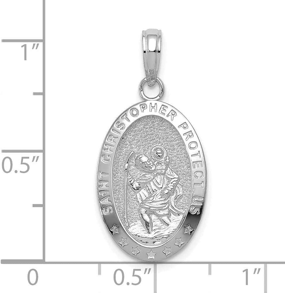 DEWBERRY 10K Real Yellow Gold Saint Christopher Medal Pendant | Patron Saint Medals | Unisex Religious Charms| St. Christopher Pendants & Charms | Protect Us Pendant for Womens Men's