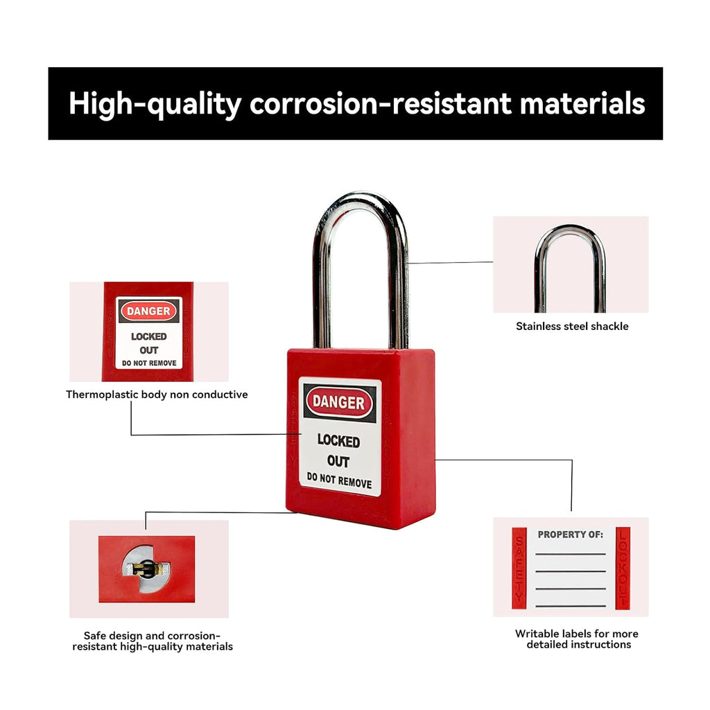 Lockout Tagout Station, 102 Pack Electrical Security Lock Kit with Steel Safety Lockout Padlocks Lock Shackle Safety Gate Valve Lockout