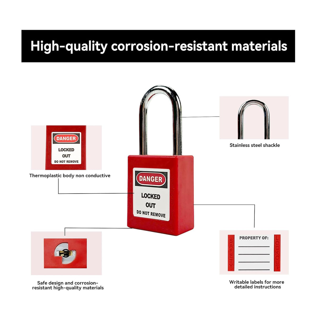 Lockout Tagout Station, 102 Pack Electrical Security Lock Kit with Steel Safety Lockout Padlocks Lock Shackle Safety Gate Valve Lockout