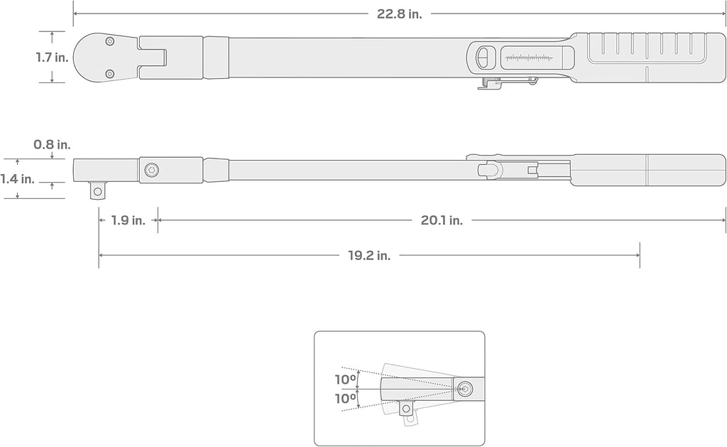 TEKTON 1/2 Inch Drive 72-Tooth Split Beam Torque Wrench (40-250 ft.-lb.) TRQ62203