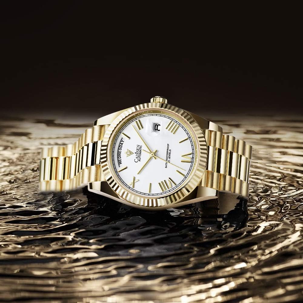 CADISEN Men's Automatic MIYOTA 8285 Mechanical Watch Casual Watches for Men Waterproof Sapphire