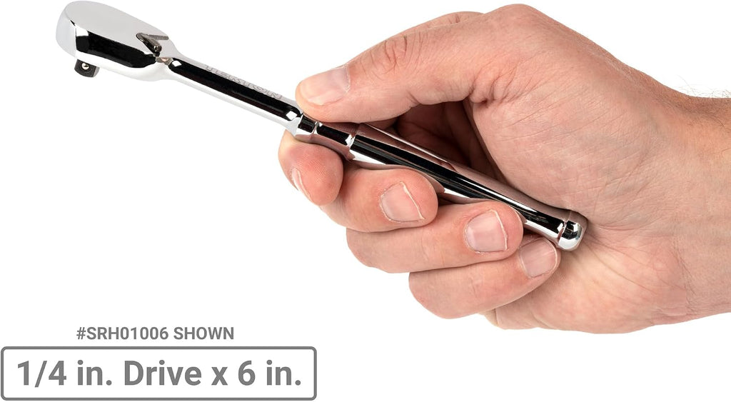 TEKTON 1/4 Inch Drive Non-Quick-Release Ratchet and Spinner Handle Set (5-Piece) | SDR99009