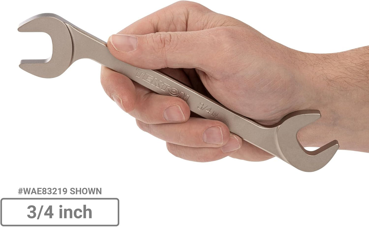 TEKTON Angle Head Open End Wrench Set, 11-Piece (1/4-3/4 in.) | WAE91001 | Made in USA