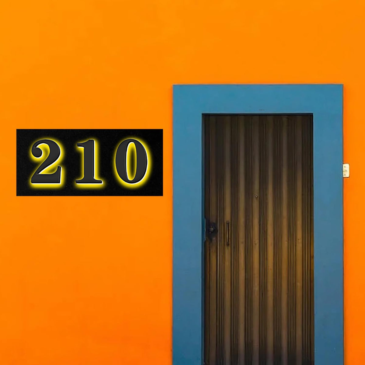 Backlit LED Illuminated House Numbers For Outside 16 Inch, Stainless Steel, Illuminated Home Address Numbers, Modern Lighted Address Signs For House, Black Finishes,Q