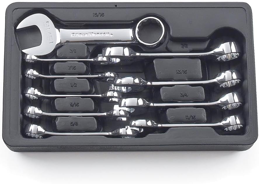 GEARWRENCH 10 Pc. 12 Pt. Stubby Combination Wrench Set, SAE - 81905