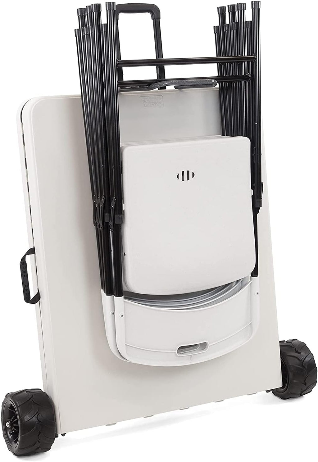 Creative Plastic Folding Chairs (4 Pack) - Portable Lightweight Folding Chairs for Indoor and Outdoor Steel Frame Used for Events, Party, Garden, Camping, Picnic, Tailgating (White)