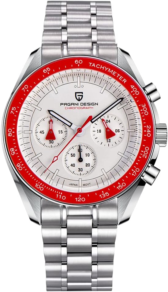 Pagani Design 1701 V3 Men's Chronograph Quartz Dial 40mm VK63 Movement Stainless Steel Mirror Sapphire Watch 100 Meter Water Resistant Sport Watch