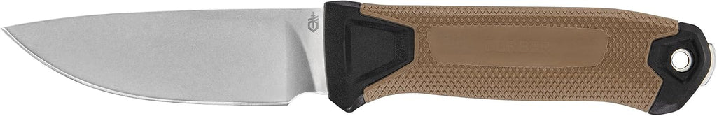 Gerber Gear StrongArm Camp Magnacut - Fixed Blade Survival Tactical Knife for Camping, Outdoor, Hunting - Ergonomic Ambidextrous Utility Tool - Made in USA - Coyote Brown