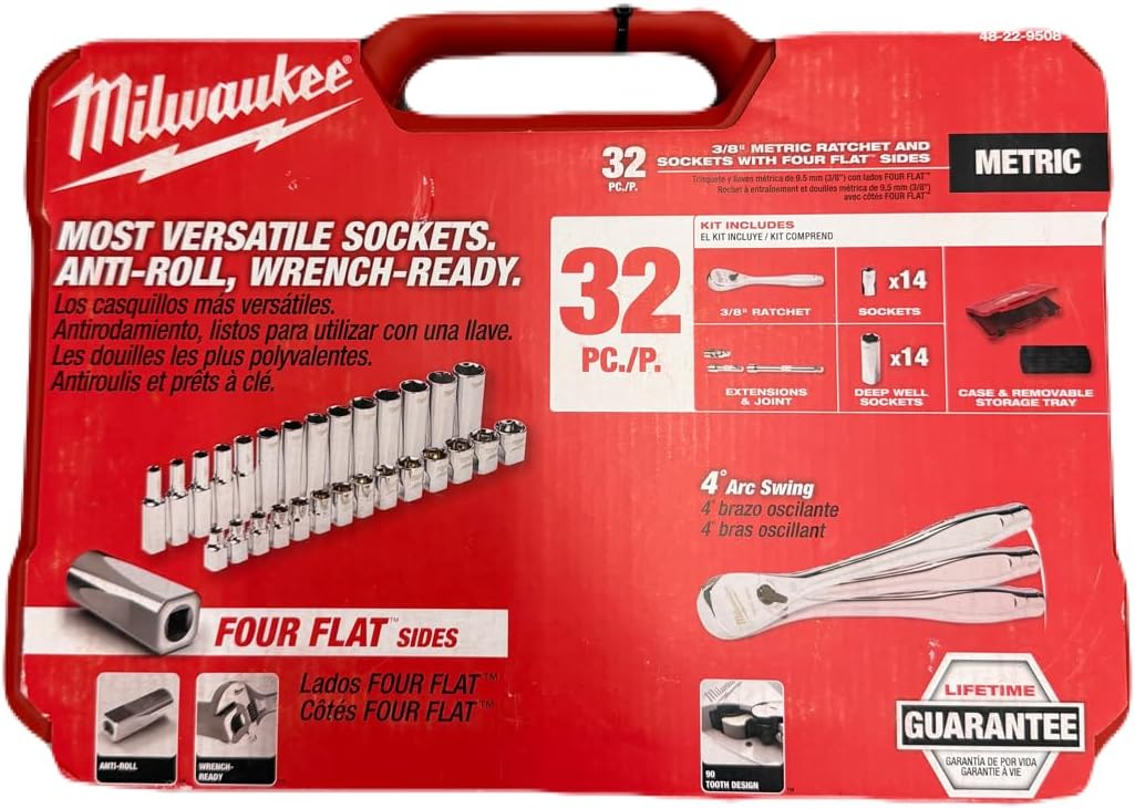 3/8' DRIVE 32PC RATCHET& SOCKET SET - METRIC