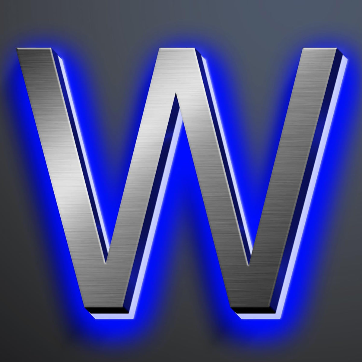 Illuminated Address Number 20 Inch, Backlit Illuminated LED House Number Enhanced Visibility, Modern Stainless Steel Lighted Address Signs, Brushed Silver, Blue Light,W
