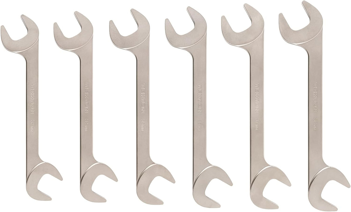 TEKTON Angle Head Open End Wrench Set, 6-Piece (33-38 mm) | WAE92004 | Made in USA