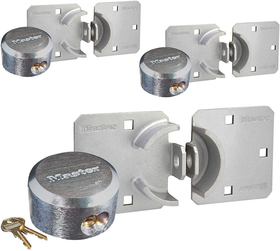 Master Lock Hasp/Hidden Shackle Keyed Alike Padlocks w/ 6 Keys, 770-6271KA-3