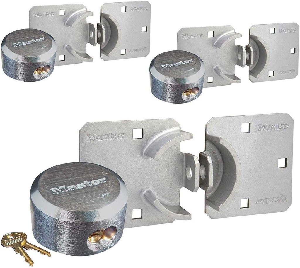 Master Lock - Hasp/Hidden Shackle (3) Keyed Alike Padlocks w/ 6 Keys, 770-6271NKA-3 w/BumpStop Technology