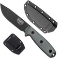 ESEE 4P Survival Knife - Field Tested Fixed Blade Knife with Molded Polymer Sheath & Clip Plate, Full Tang, Plain Edge - Durable Outdoor Camping Blade with Sheath for Survival