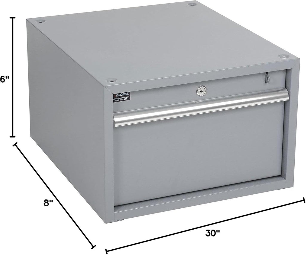 Global Industrial Stacking Workbench Drawer, Gray, 12'H