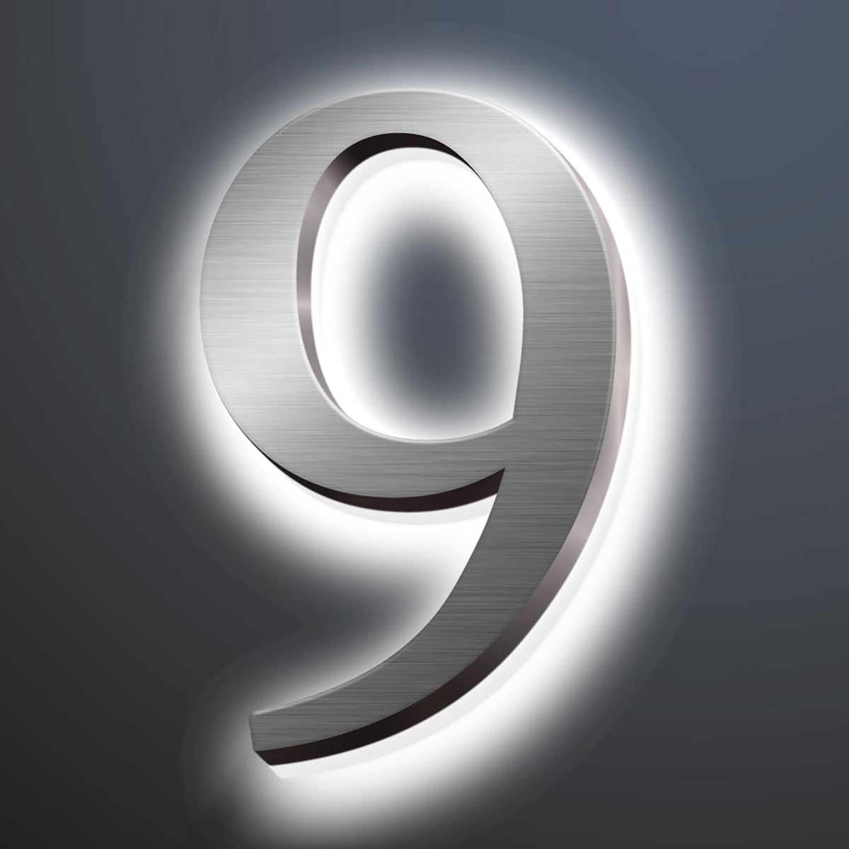Backlit LED Illuminated House Address Numbers 20', Lighted House Numbers For A Safe And Modern, Large Modern Illuminated Address Numbers For Outside Street Yard,9