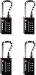 Master Lock Padlock, Set Your Own Combination TSA Accepted Luggage Lock, 1-5/16 in. Wide, Black, 4 pk, 4696EC4 (Pack of 10)