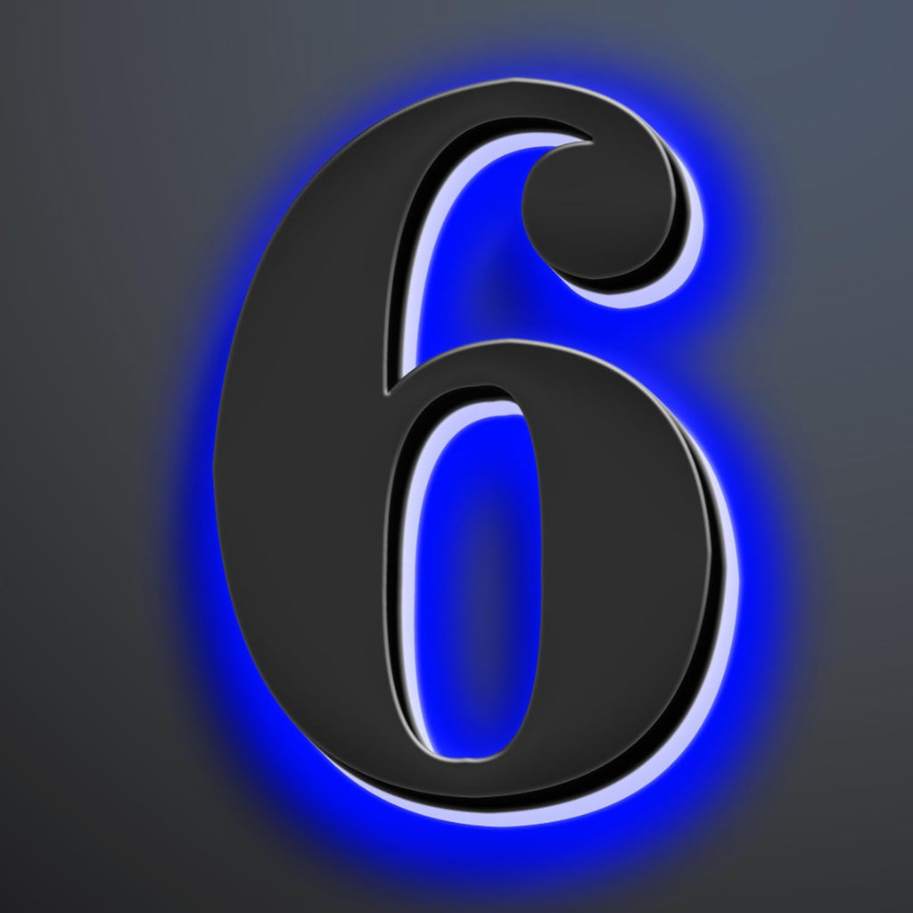 Illuminated House Numbers Increase Safety And Style 18 Inch, Backlit LED Address Number For Enhanced Visibility, Lighted Up Address Number, Modern Metal Signs,6