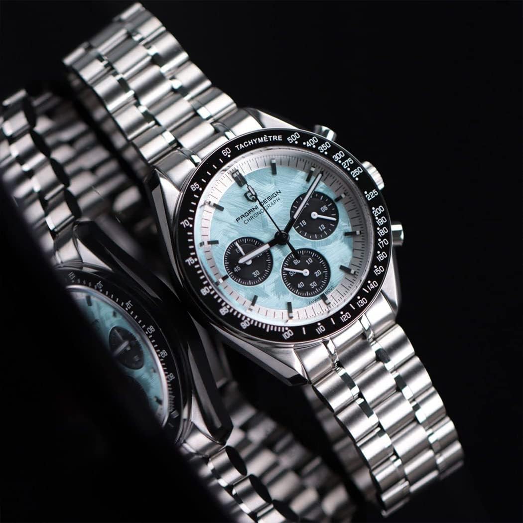 Pagani Design 1701 V3 Men's Chronograph Quartz Dial 40mm VK63 Movement Stainless Steel Mirror Sapphire Watch 100 Meter Water Resistant Sport Watch