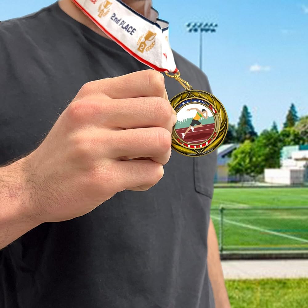 All Quality Wreath Design Track and Field Medal (Male) | Competition Metal Medal - 1st, 2nd, 3rd Place