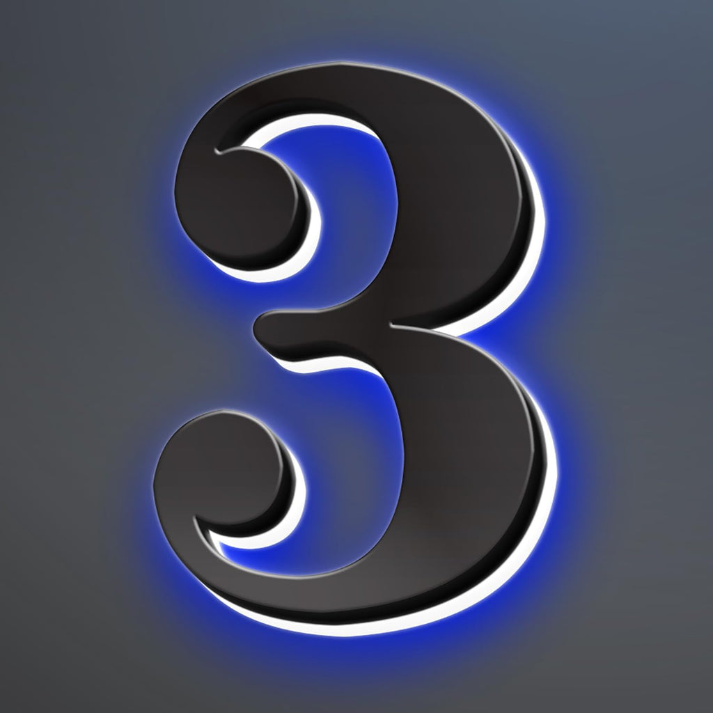 Illuminated LED House Numbers, Stainless Steel, Backlit LED Illuminated Home Address Number, Up-Scale Modern Look, Lighted House Numbers, Modern Address Numbers,18 Inch/450mm,3