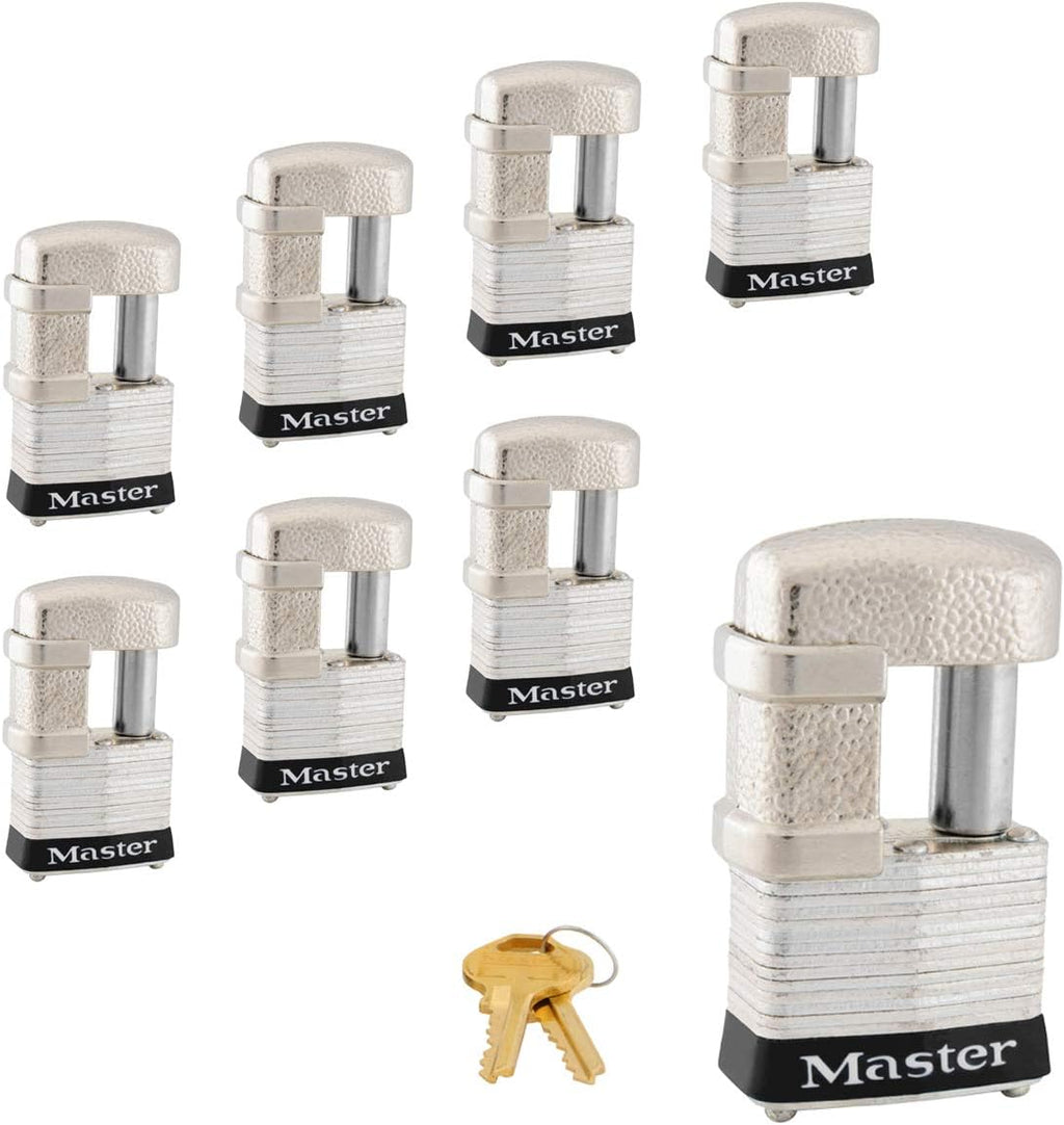 Master Lock - (8) Keyed Alike Trailer & Multi Purpose Padlocks w/ 16 Keys, 37KA-8