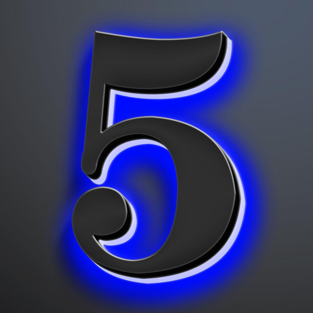 Illuminated House Numbers Increase Safety And Style 18 Inch, Backlit LED Address Number For Enhanced Visibility, Lighted Up Address Number, Modern Metal Signs,5