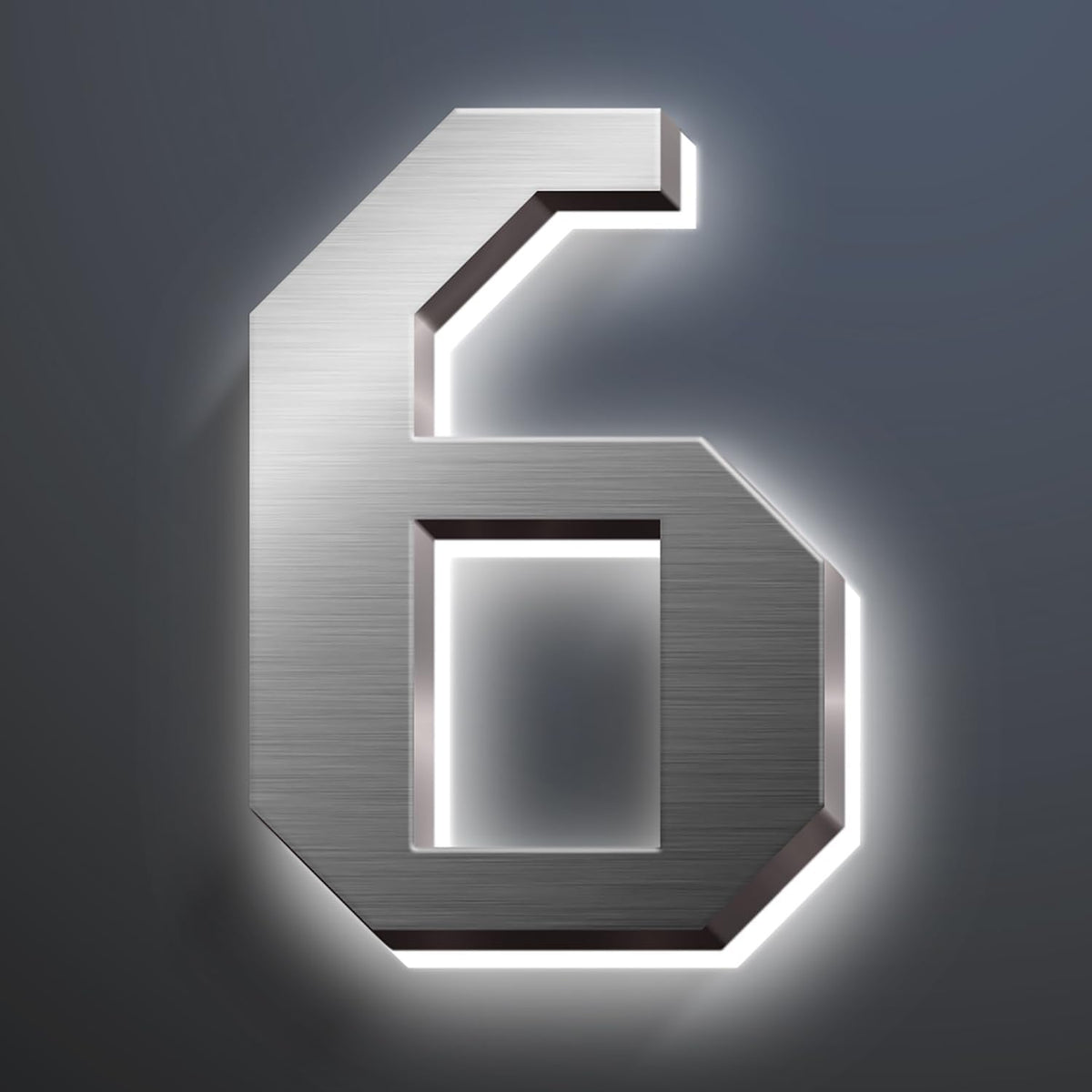 Illuminated House Numbers, Stainless Steel House Address Numbers, Backlit LED Illuminated Home Address Number, Lighted House Numbers, Modern Address Numbers,16 Inch/400mm,6