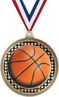 Crown Awards 2.75' Basketball Award Medal, Gold Vega Basketball Team Trophy Award Includes Free Neck Ribbon