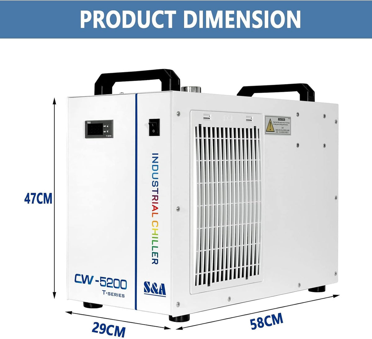 S&A Genuine CW-5200DH（Upgraded 5200DG） Water Chiller Duty Free for CO2 Laser Engraving Cutting Water Cooling Shipping From US