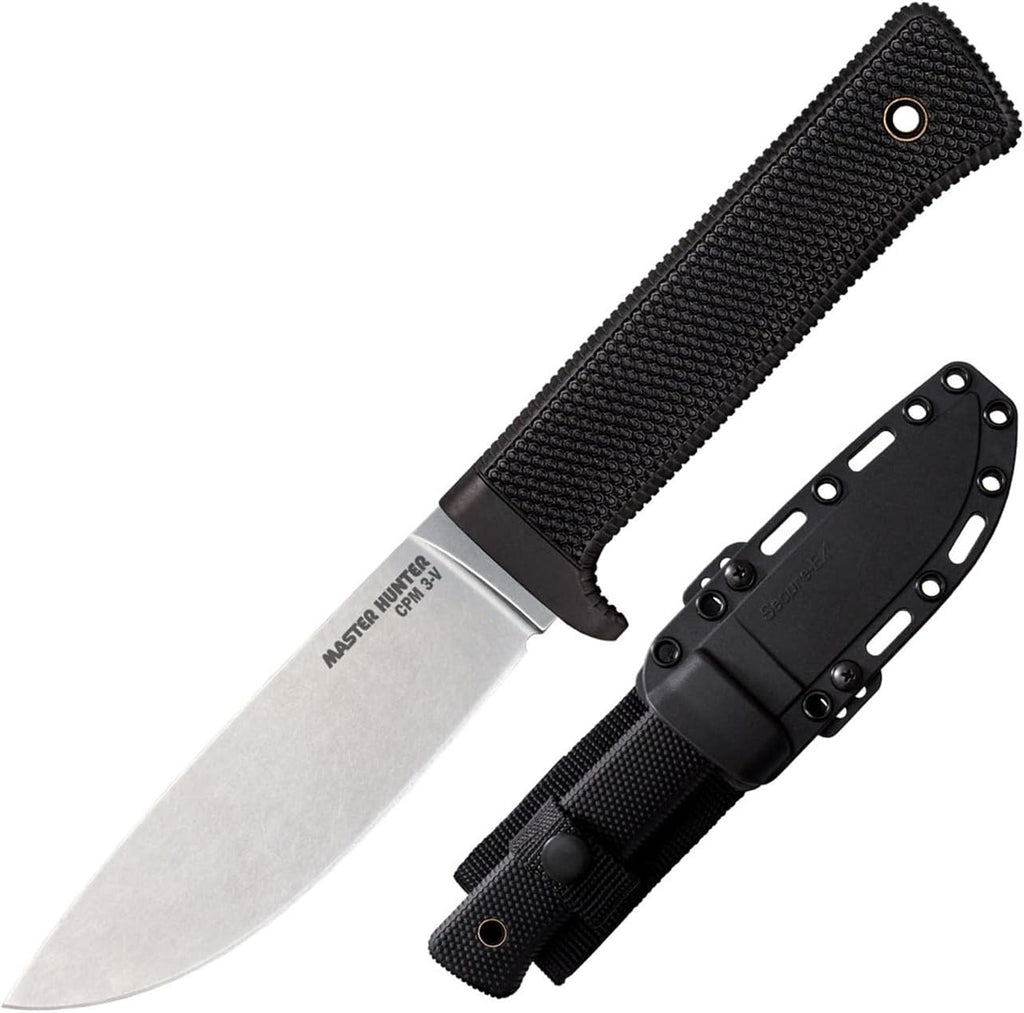 Cold Steel Master Hunter 4.5' CPM 3V Drop Point Razor-Sharp Blade 4.75' Kray-Ex Handle Hunting Fixed Blade Knife w/Secure-Ex Sheath