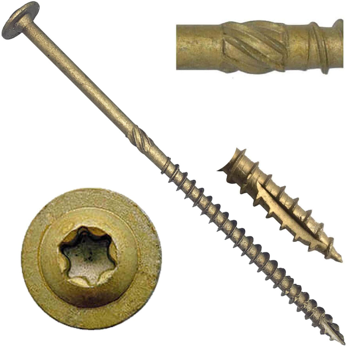 Jake Sales #14 x 5 Construction Lag Screw Exterior Coated Torx/Star Drive Heavy Duty Structural Lag Screw Far Superior to Common Lag Screws (Full Box - 700 Screw Count) Modified Truss Washer Head