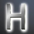 Backlit LED Illuminated House Numbers For Outside 18', Stainless Steel Modern Lighted Address Signs For Home, Illuminated Address Numbers, Brushed Silver, White Light,H
