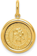 DEWBERRY Real 14K Yellow or White Gold Polished Solid Saint Christopher Medal Oval Pendant |Unisex Womens Men's Religious St. Christopher Medals | Round St. Christopher Protect Us Pendants & Charms