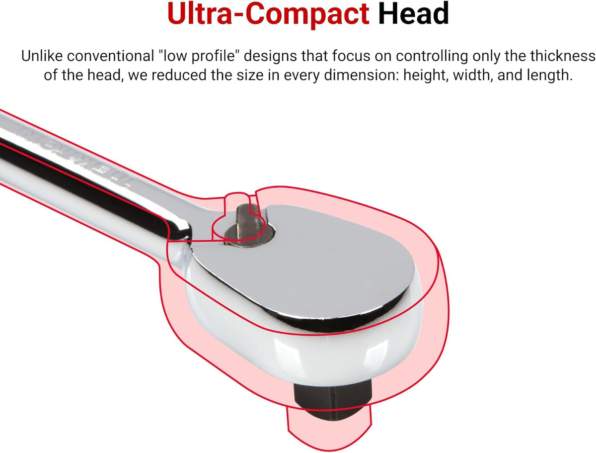 TEKTON 3/8 Inch Drive Non-Quick-Release Comfort Grip Ratchet Set, 4-Piece (4-1/2, 8, 12, 18 in.) | SRH91008