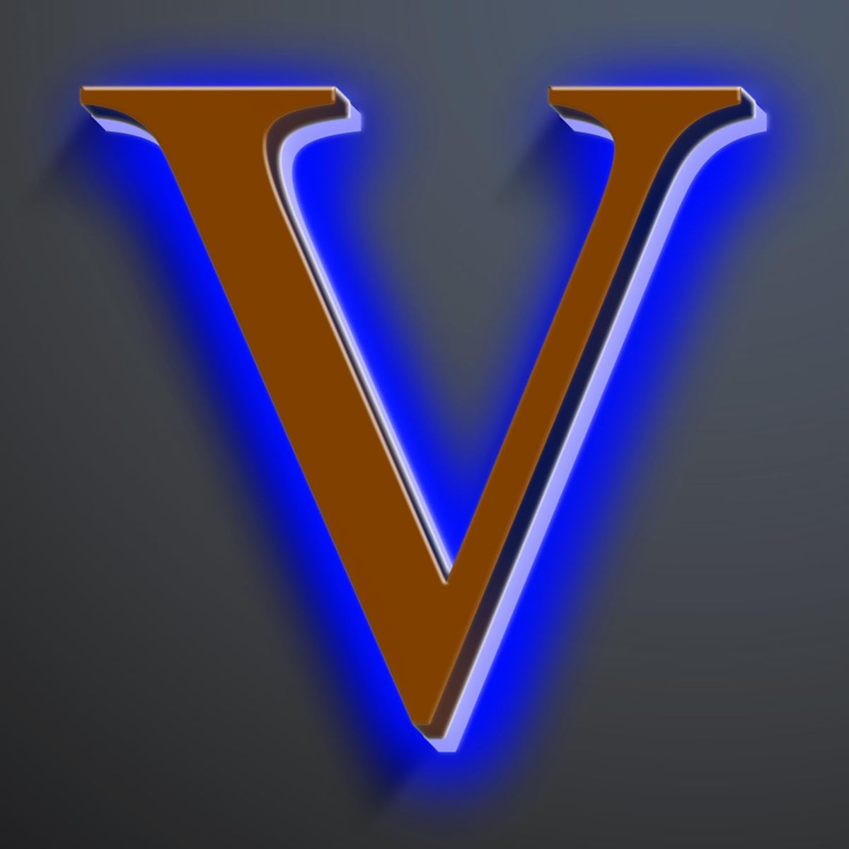 Large Backlit LED House Numbers 16 Inch, Stainless Steel Hand-Polished For Lighted House Address Signs, Modern Illuminated LED Home Address Numbers, Brown, Blue Light,V