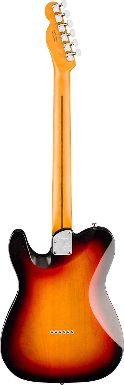 Fender American Ultra Luxe Vintage '60s Telecaster Custom, Rosewood Fingerboard - 3-Color Sunburst Bundle with Case, Hat, Strap, Cable, and Guitar Cleaning Kit