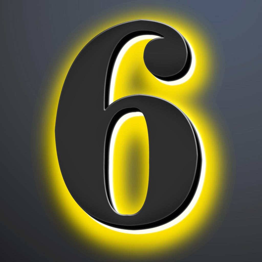 Backlit LED House Numbers 18 Inch, Waterproof Stainless Steel, Illuminated Home Address Numbers, Lighted House Numbers, Modern Metal Address Numbers With LED Lights,6