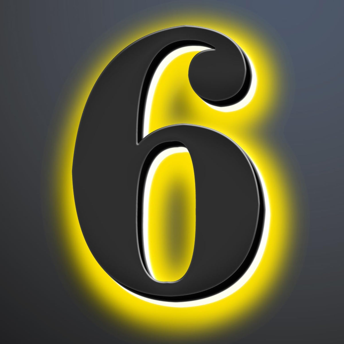 Backlit LED House Numbers 18 Inch, Waterproof Stainless Steel, Illuminated Home Address Numbers, Lighted House Numbers, Modern Metal Address Numbers With LED Lights,6