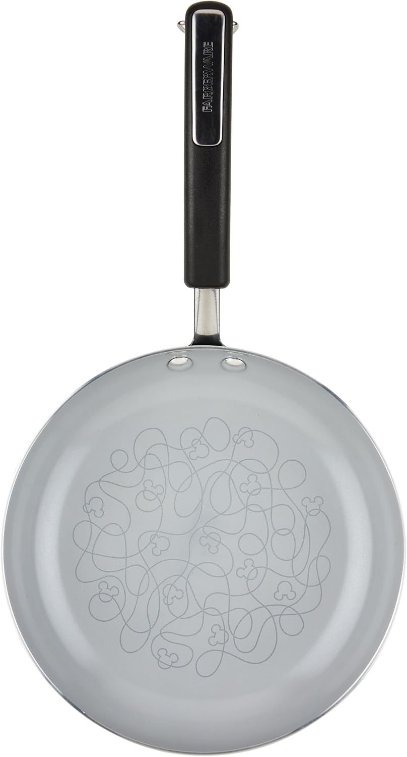Farberware Disney Bon Voyage Ceramic Nonstick Pots and Pans Set with Baking Sheet/Cookie Pan and Disney Home Kitchen Tools, 8 Piece Non Stick Cookware Set - Red