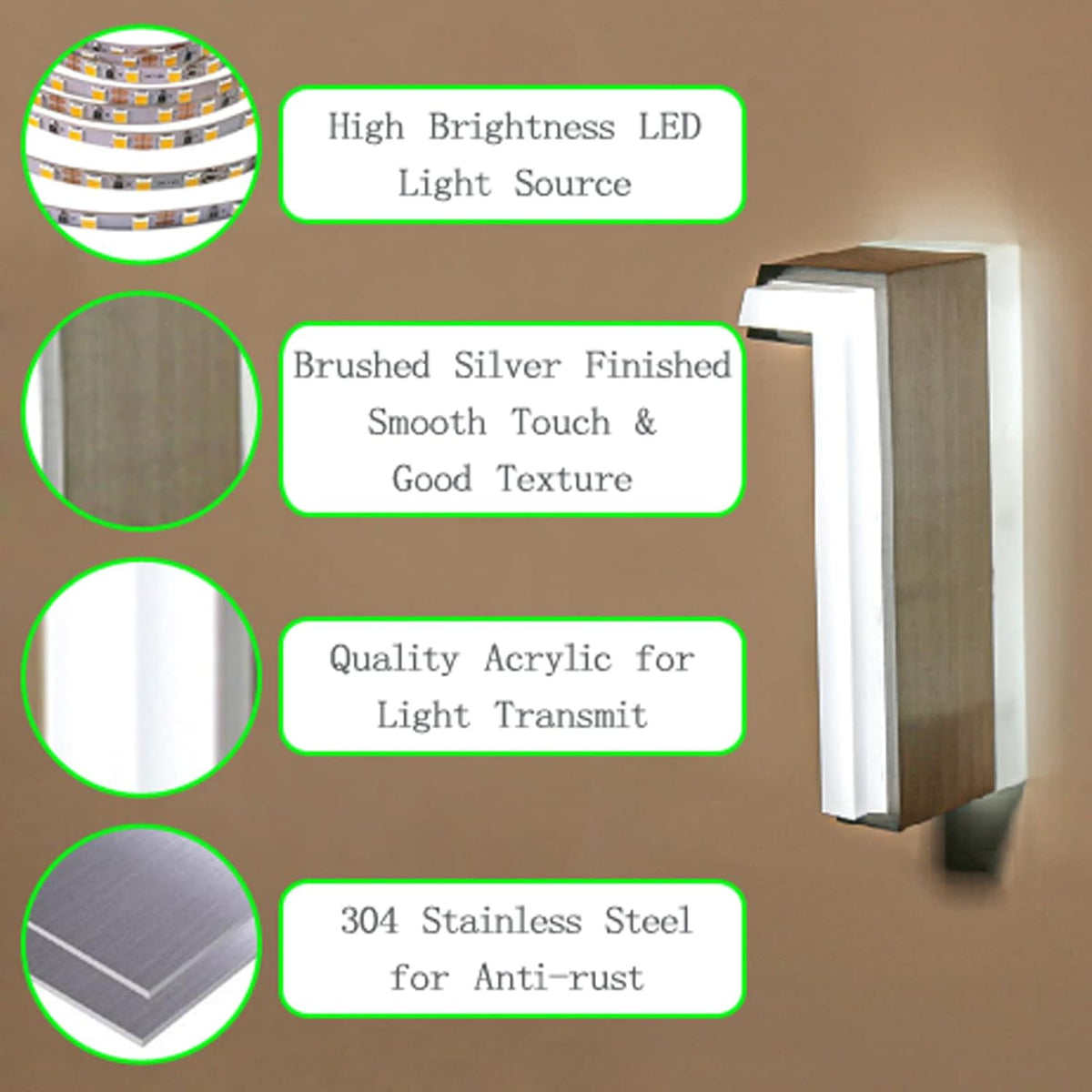 12' Modern LED House Numbers 6000K LED, Lighted House Address Numbers, Illuminated LED Address Numbers For House, LED House Numbers Signs For Outside,D
