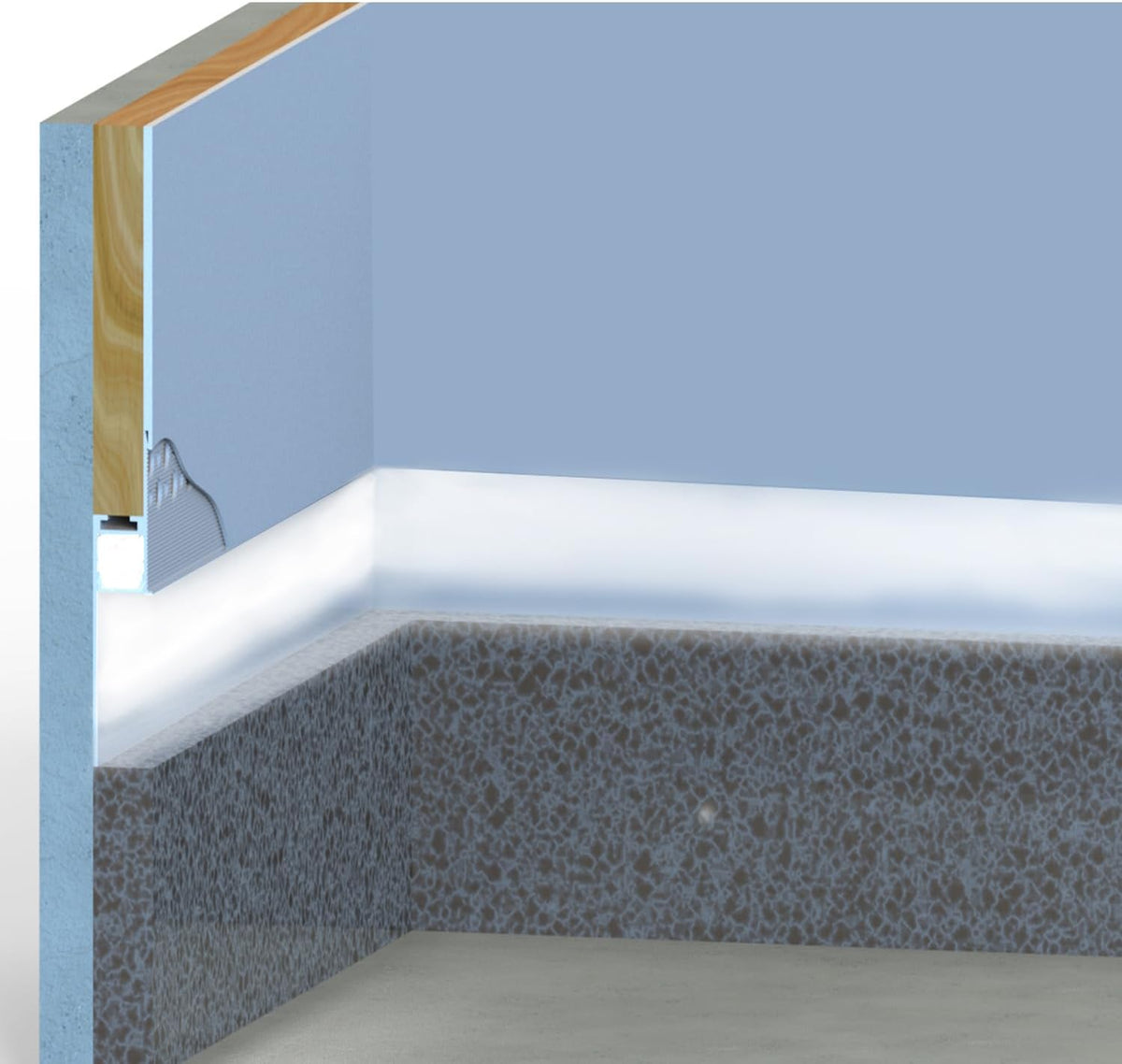 Besseto Plaster in LED Channel,4 x 2m White Drywall LED Strip Light Channel,Trimless Recessed Baseboard LED Aluminum Profile for 1/2 inch Thick Drywall Plaster Gypsum