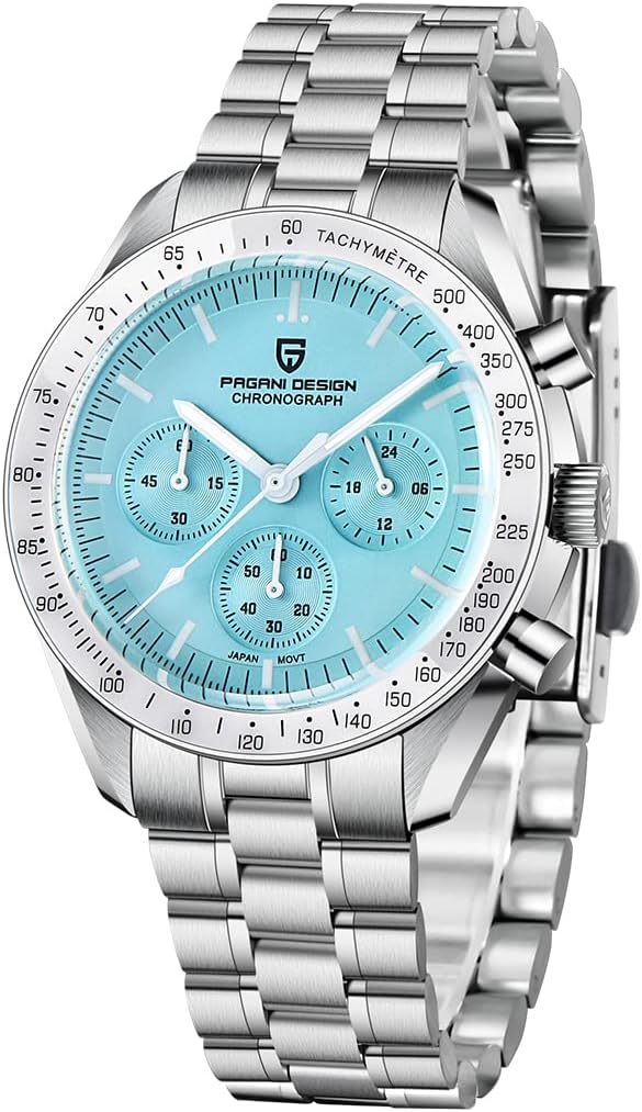Pagani Design 1701 V3 Men's Chronograph Quartz Dial 40mm VK63 Movement Stainless Steel Mirror Sapphire Watch 100 Meter Water Resistant Sport Watch