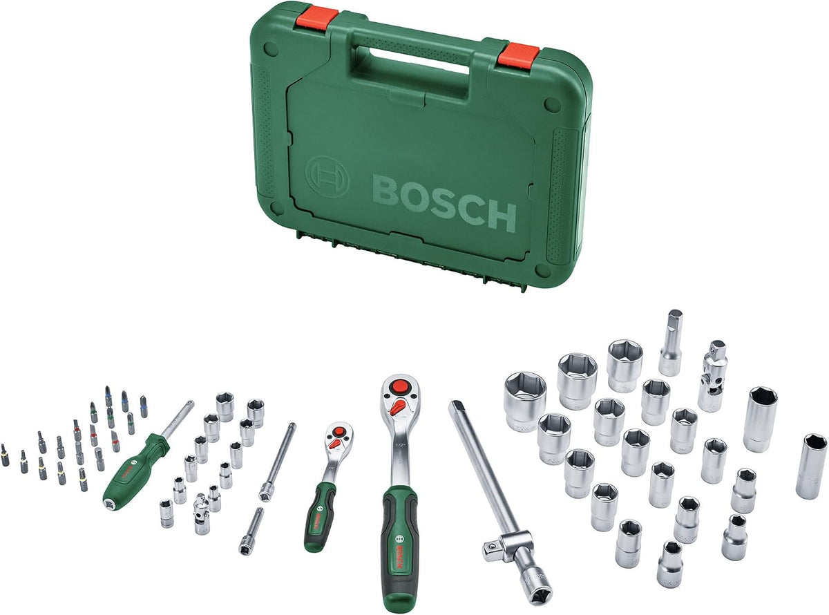 Bosch 1/4' + 1/2' Ratchet Set 56-Piece