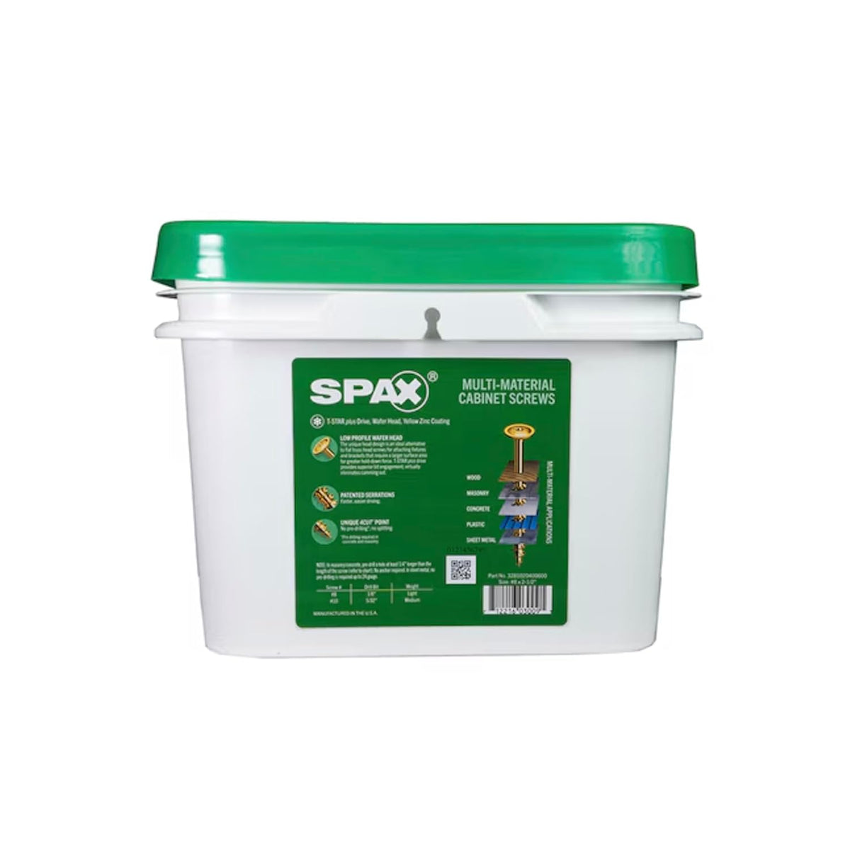 SPAX #8 x 2-1/2' Interior Wafer Head Cabinet Wood Screws Multi-Material Torx T-Star Plus (1500 EA) Bulk Pail Includes 2 Bits Washer Head Low Profile