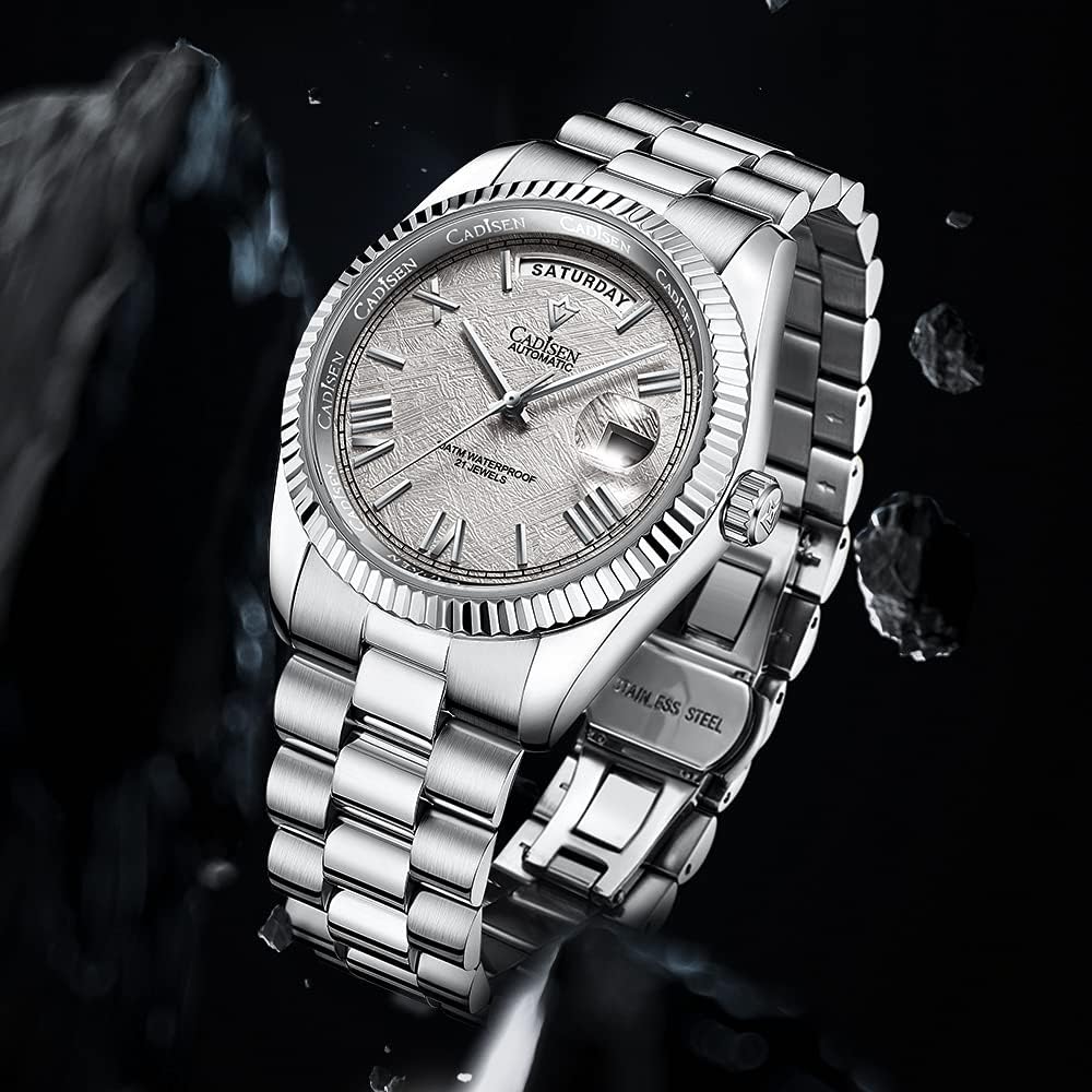 CADISEN Men's Automatic MIYOTA 8285 Mechanical Watch Casual Watches for Men Waterproof Sapphire