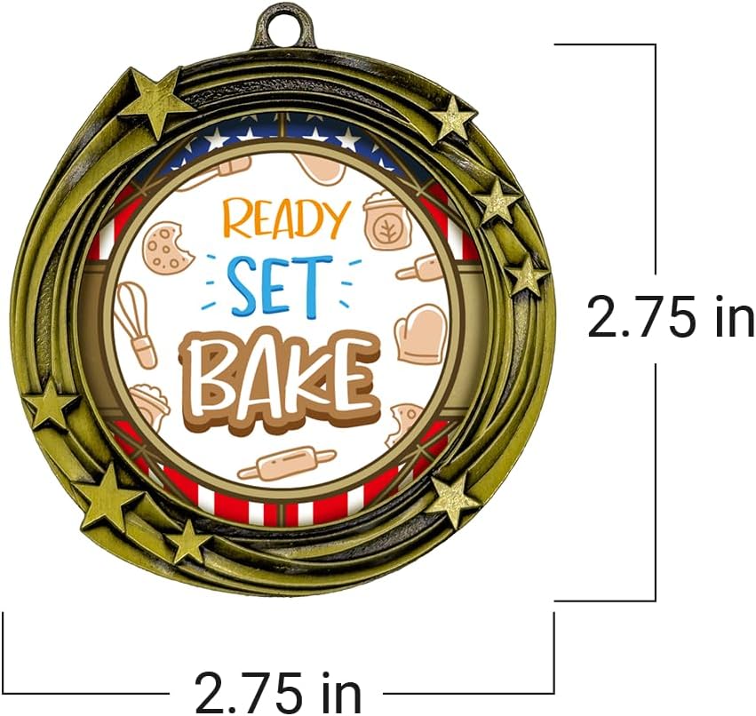 All Quality Stars Ready Set Bake Medal | Competition Metal Medal - 1st, 2nd, 3rd Place