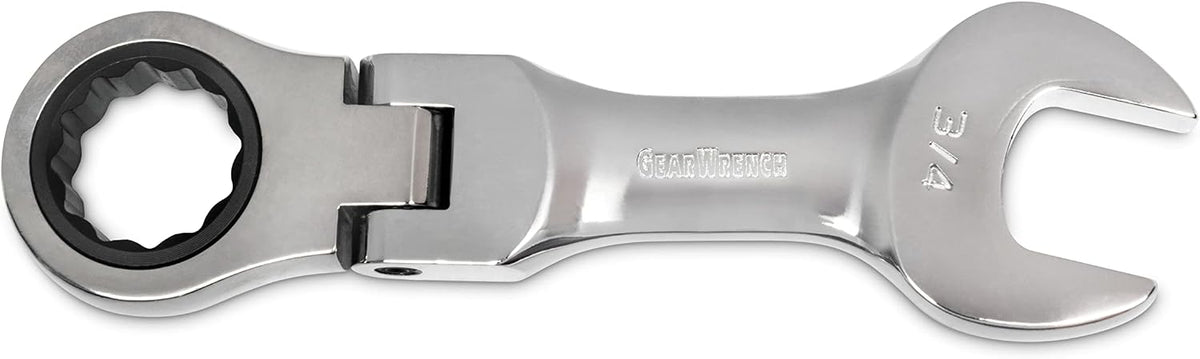 GEARWRENCH 7 Pc. 12 Pt. Stubby Flex Head Ratcheting Combination Wrench Set, SAE - 9570