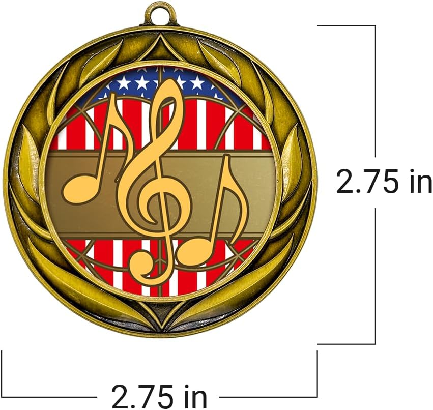 All Quality Music Wreath Design Medal - 1st, 2nd, 3rd Place