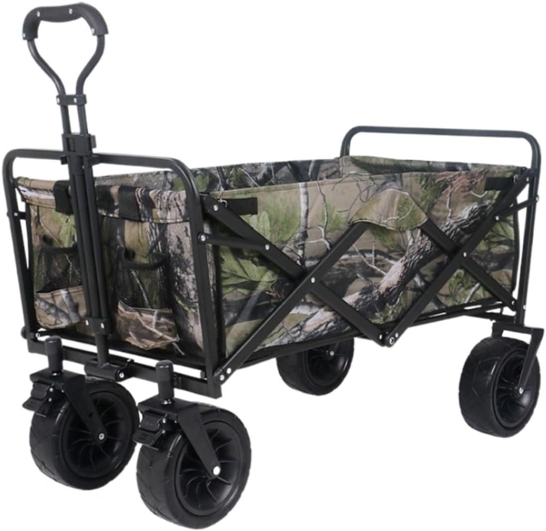 Utility Garden Cart Folding Utility Wagon Cart Collapsible Outdoor Wagon with Wheel Adjustable Handle for Camping Grocery Sports Shopping Camping Wagon (Color : C)